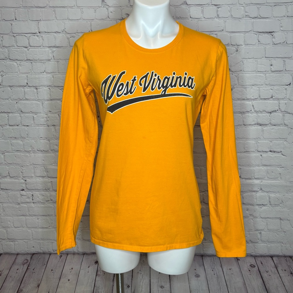 West Virginia WVU Long Sleeve T-Shirt Blue and Gold Size M